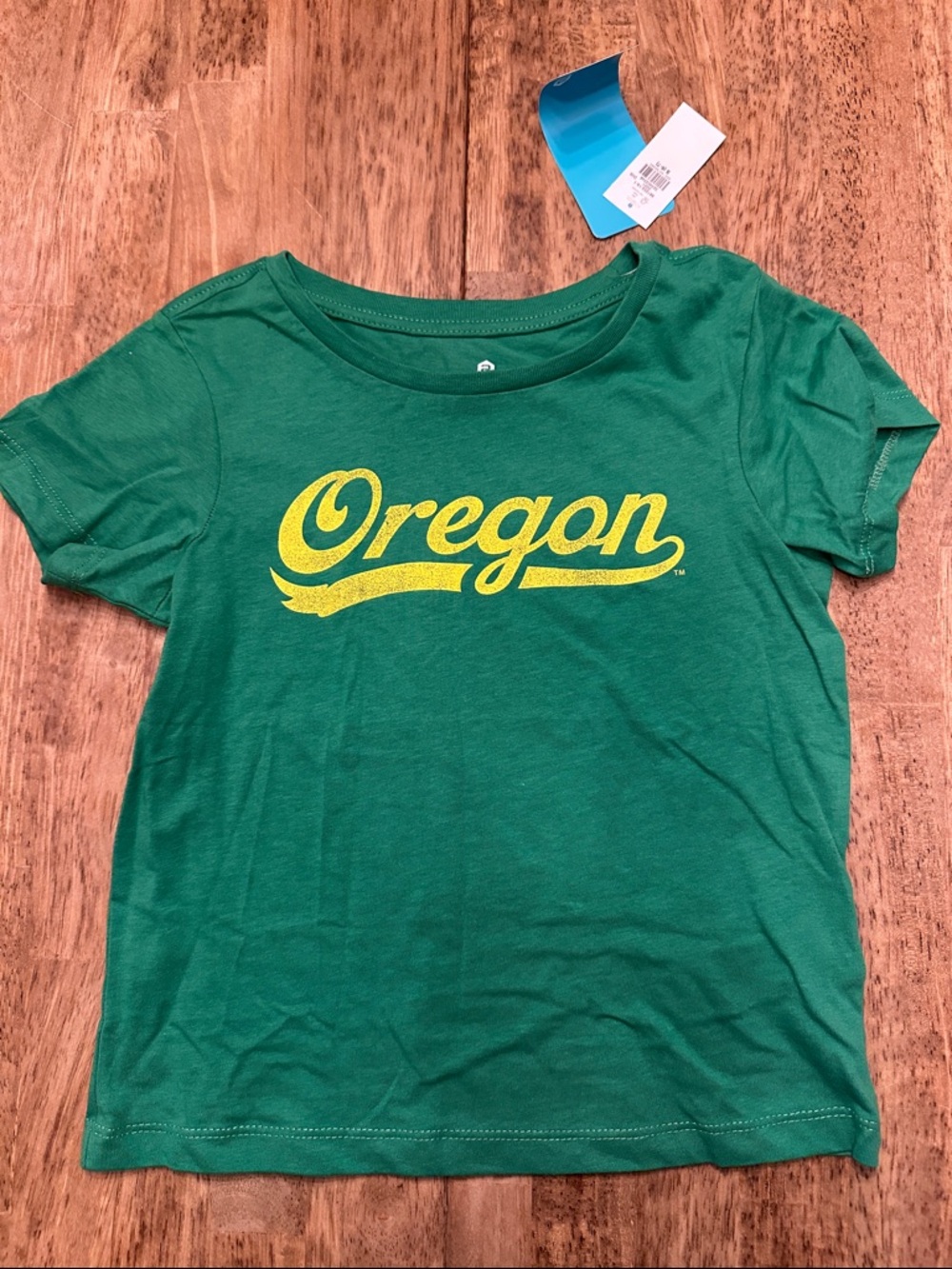 Oregon Graphic Tee for Kids - Green with Yellow Logo